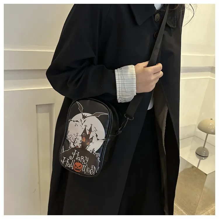Happy Halloween Crossbody Bag Spooky Cute Pumpkin Mini Purse for Women