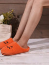 Orange Jack O Lantern Fuzzy Slippers Cozy Halloween Pumpkin House Shoes