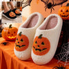 Jack O Lantern Pumpkin Fuzzy Slippers Cozy Halloween House Shoes