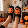 Jack O Lantern Pumpkin Fuzzy Slippers Cozy Halloween House Shoes