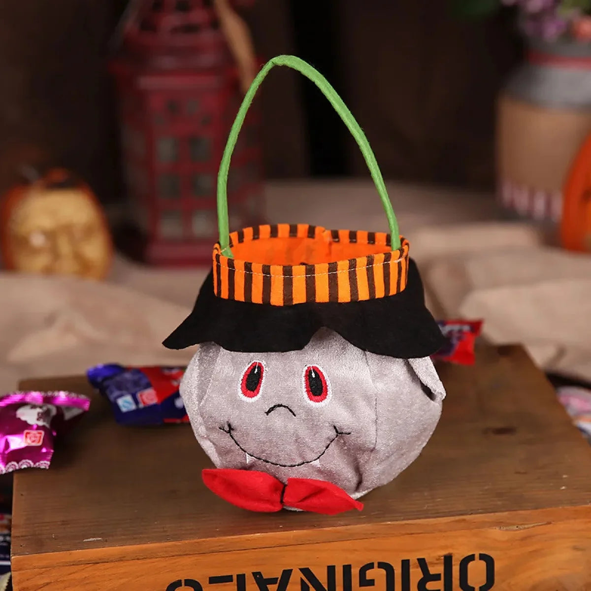 Trick-or-Treat Bags Kids Plush Halloween Candy Buckets Assortment