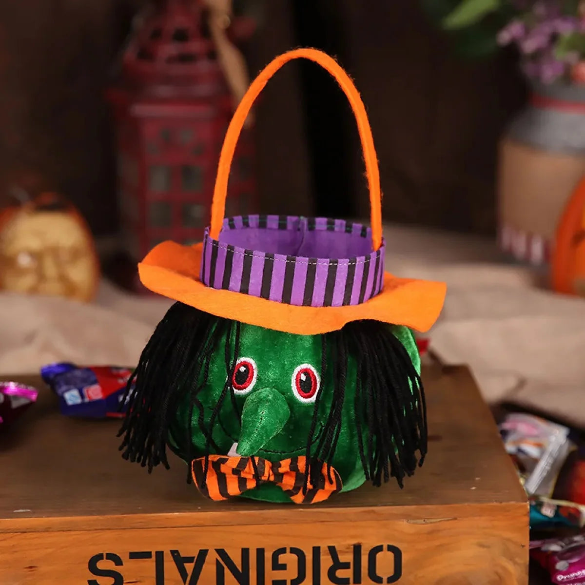 Trick-or-Treat Bags Kids Plush Halloween Candy Buckets Assortment