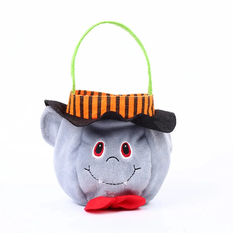 Trick-or-Treat Bags Kids Plush Halloween Candy Buckets Assortment