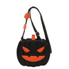 Jack O Lantern Pumpkin Crossbody Bag Cute Halloween Purse with Bat Strap Accents