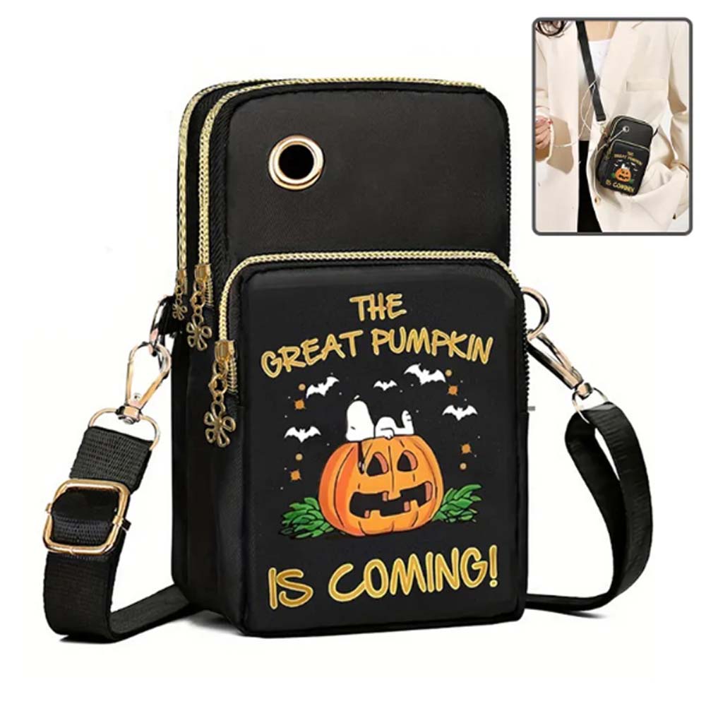 The Great Pumpkin Is Coming Cartoon Halloween Crossbody Bag Fall Festival Purse Gift for Women