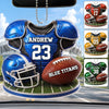 Personalized Football Player Name and Number Car Hanging Ornament Team Gift