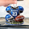 Personalized Football Player Name and Number Car Hanging Ornament Team Gift