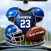 Personalized Football Player Name and Number Car Hanging Ornament Team Gift