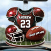 Personalized Football Player Name and Number Car Hanging Ornament Team Gift