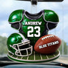Personalized Football Player Name and Number Car Hanging Ornament Team Gift