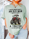 Never Underestimate An Old Man Tractor Sweatshirt Funny 80th Birthday Farmer Grandpa Gift