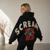 Scream Skeleton Horror Graphic Hoodie Unisex Grunge Streetwear
