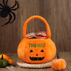 Personalized Kids Halloween Plush Basket Soft Trick or Treat Candy Bag