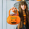 Personalized Kids Halloween Plush Basket Soft Trick or Treat Candy Bag