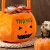 Personalized Kids Halloween Plush Basket Soft Trick or Treat Candy Bag
