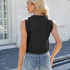Tie-Front Denim Vest Sleeveless Bow Crop Top for Women
