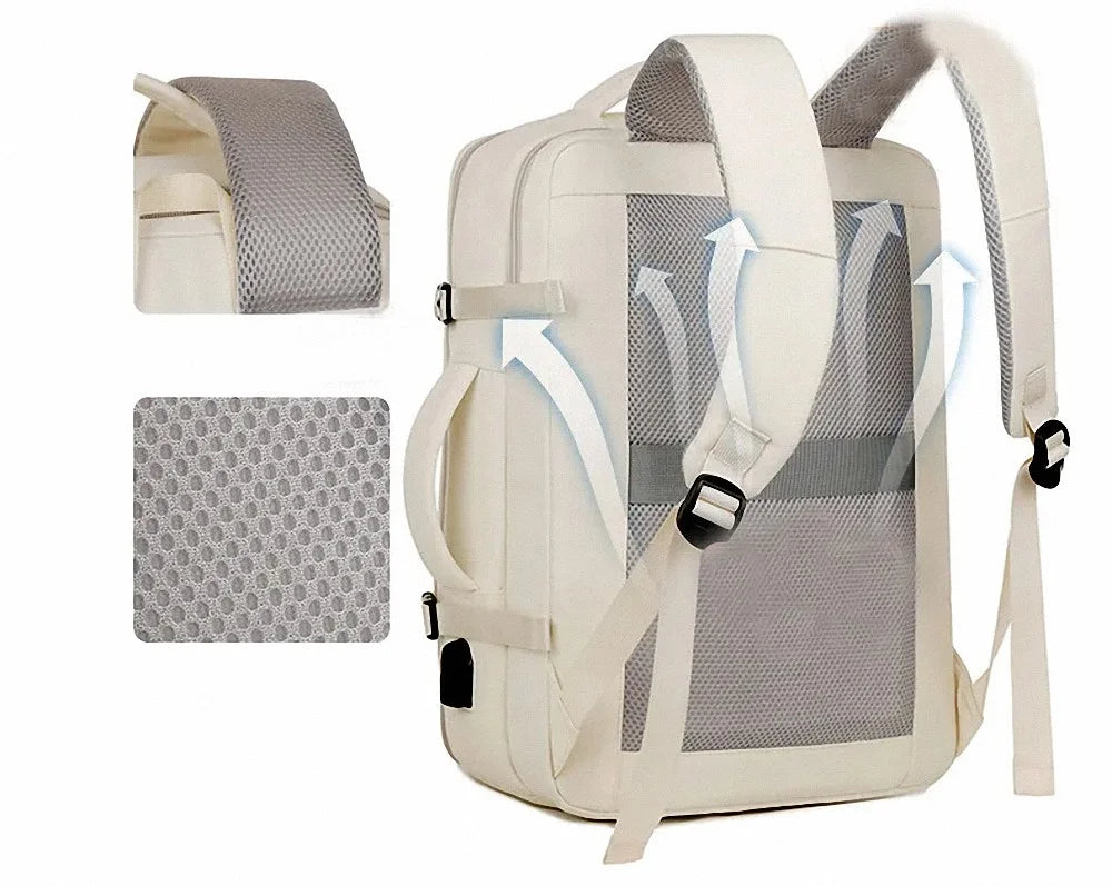 Large Capacity Backpack For Women Men Multiple Pockets And Zippers Versatile Minimalist Commuter Travel Backpack with USB Charging Port and Laptop Sleeve