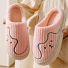 Cute Dog Face Plush House Slippers Kawaii Animal Indoor Footwear