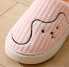 Cute Dog Face Plush House Slippers Kawaii Animal Indoor Footwear