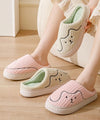 Cute Dog Face Plush House Slippers Kawaii Animal Indoor Footwear