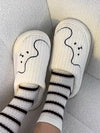 Cute Dog Face Plush House Slippers Kawaii Animal Indoor Footwear