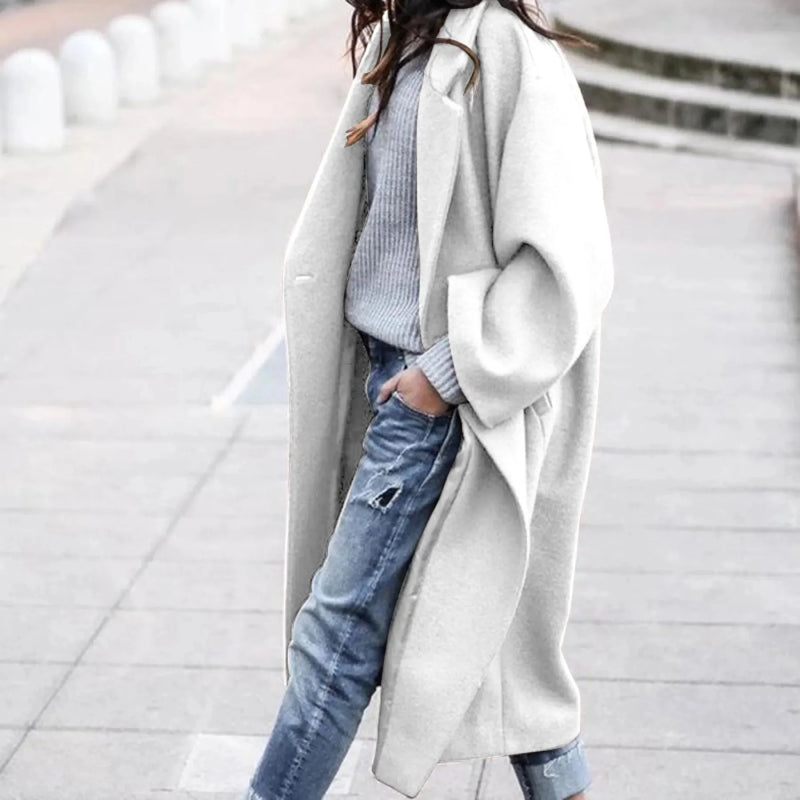 Oversized Street Style Wool Overcoat for Women