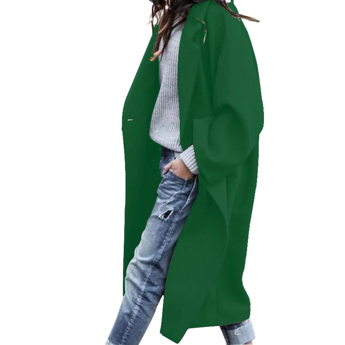 Oversized Street Style Wool Overcoat for Women