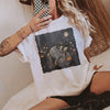 Spooky Possum Witch Halloween Oversized Graphic T-Shirt