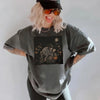 Spooky Possum Witch Halloween Oversized Graphic T-Shirt