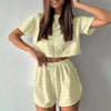 White Eyelet Summer Vacation Two Piece Skirt Set for Women