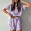 White Eyelet Summer Vacation Two Piece Skirt Set for Women