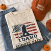 Idaho Shoots Back 2nd Amendment T-Shirt Distressed Flag Pro Gun Tee