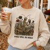 Girls Will Be Girls Praying Mantis T-Shirt Dark Humor Botanical Graphic Tee for Women