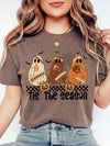 'Tis The Season Halloween Football Ghost T-Shirt Fall Sports Apparel