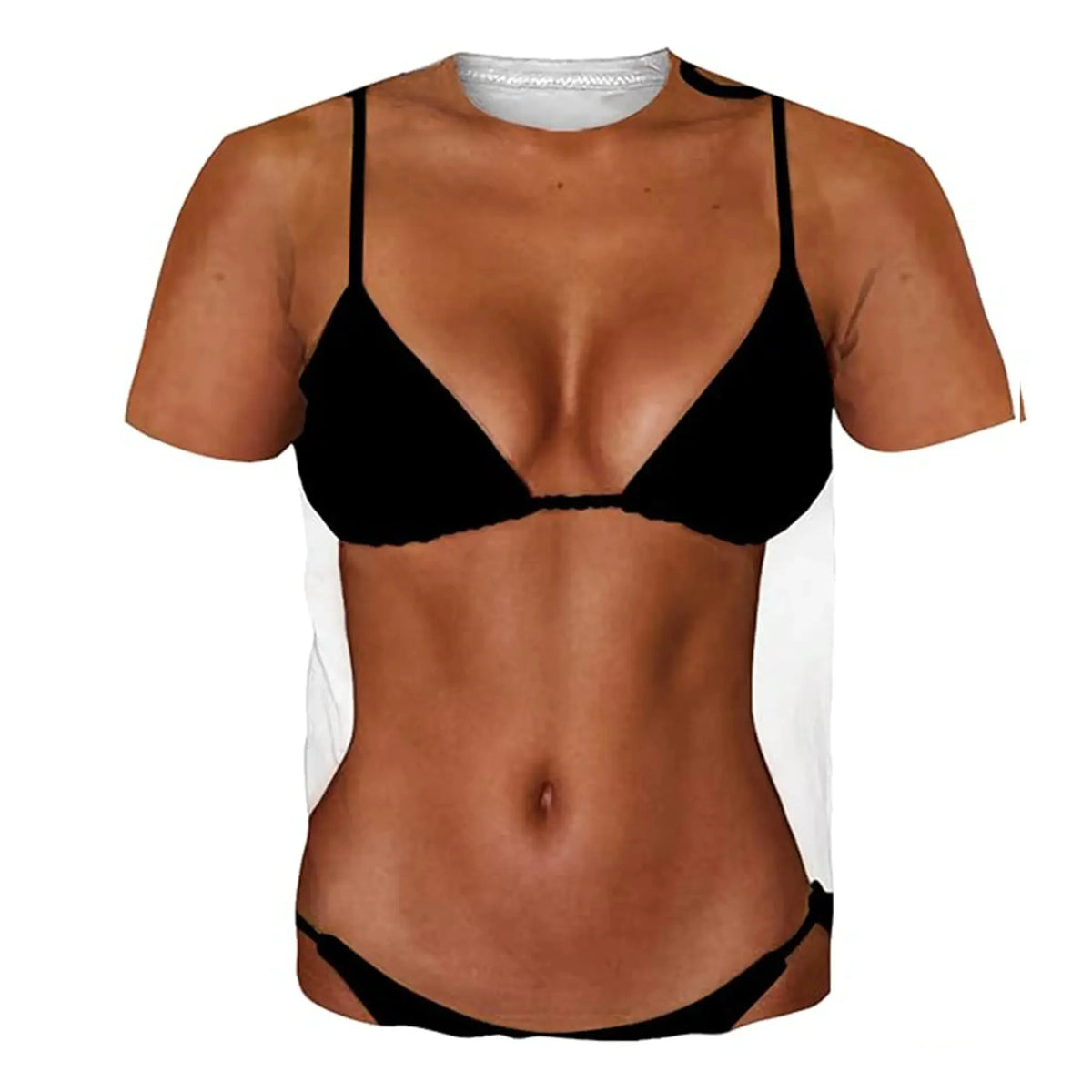 Funny Fake Abs Muscle Body Illusion T-Shirt for Men