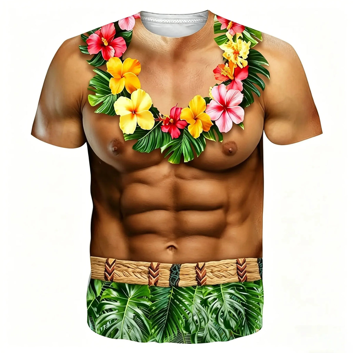 Funny Fake Abs Muscle Body Illusion T-Shirt for Men