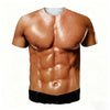 Funny Fake Abs Muscle Body Illusion T-Shirt for Men