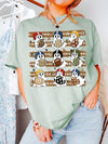 Ghost Football Spooky Season Graphic T-Shirt for Women