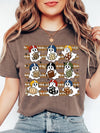 Ghost Football Spooky Season Graphic T-Shirt for Women