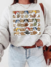 Ghost Football Spooky Season Graphic T-Shirt for Women