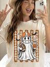 Football Ghost Halloween Coffee Game Day Graphic T-Shirt