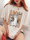 Football Ghost Halloween Coffee Game Day Graphic T-Shirt