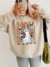 Football Ghost Halloween Coffee Game Day Graphic T-Shirt