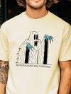 Worked Hard And Then Died Sarcastic Ghost T-Shirt Dark Humor Burnout Tee