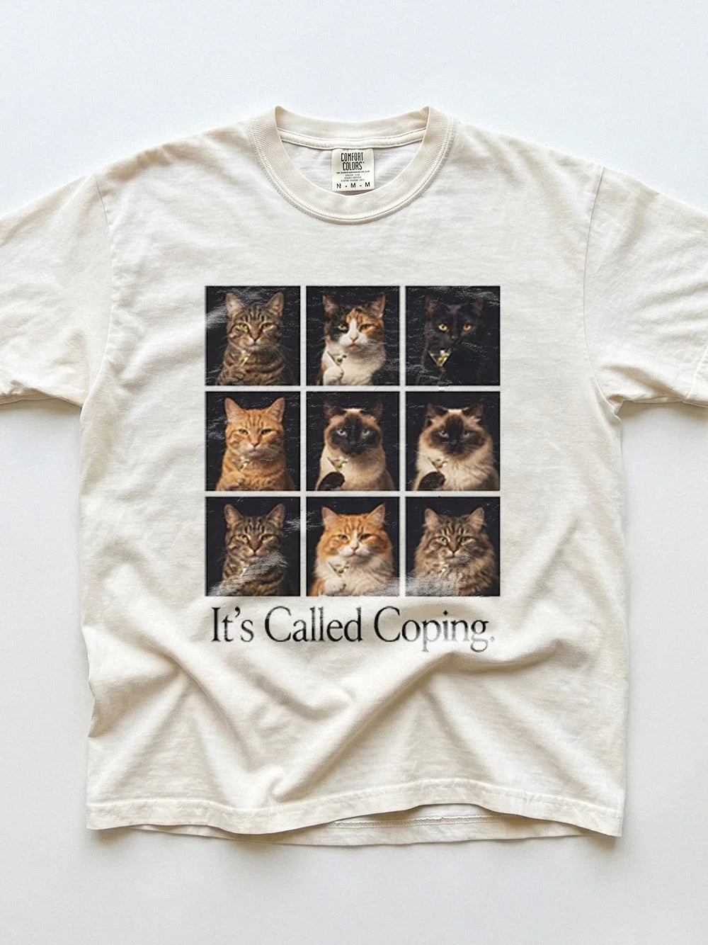 It's Called Coping Martini Cat T-Shirt Funny Meme Humor Tee for Pet Lovers