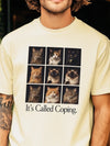 It's Called Coping Martini Cat T-Shirt Funny Meme Humor Tee for Pet Lovers