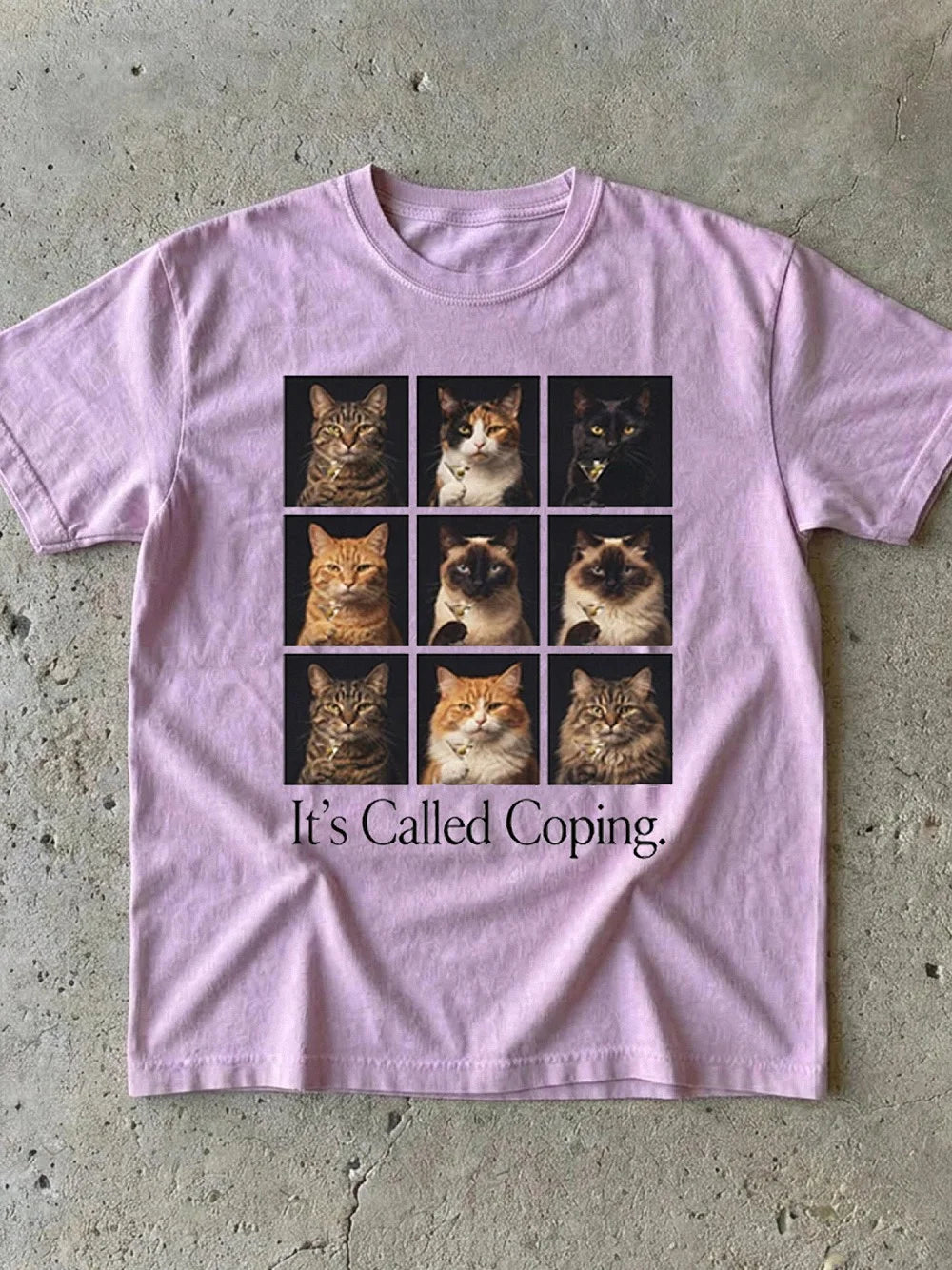 It's Called Coping Martini Cat T-Shirt Funny Meme Humor Tee for Pet Lovers