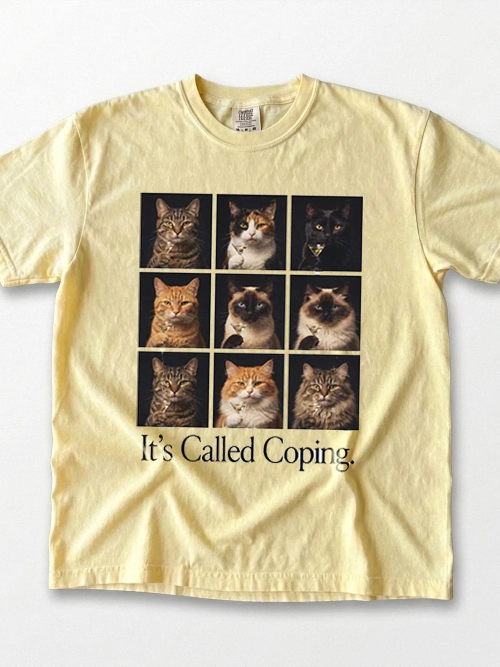 It's Called Coping Martini Cat T-Shirt Funny Meme Humor Tee for Pet Lovers