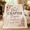 [Made-to-Order] Personalized Retirement Next Chapter Begins Floral Fleece Blanket Gift