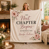 [Made-to-Order] Personalized Retirement Next Chapter Begins Floral Fleece Blanket Gift